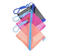 Beavorty 3pcs Mini Mesh Makeup Bags with Zipper and Lanyard Portable Tofu Fabric Coin Purse for Cosmetics Earphones Travel Toiletry Organizer for Women and Scratch Resistant Compact Pouches