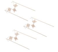 Beavorty 3pcs Natural Wood One Cake Topper for First Birthday with Intricate Engraving and Lightweight Design, for Parties and Baking Setups
