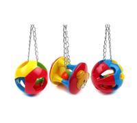 Beavorty 3pcs Parrot Playing Balls Set, Hollow-out Bird Foot Grasp Training, Educational Sensory Texture Balls for Pet Birds and Parakeets Random Color
