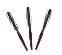 Beavorty 3pcs Pear Wood Curling Comb Wood Round Hair Brush Rolling Comb Design for Creating Curls and Waves for Hairstyling and Scalp Massage