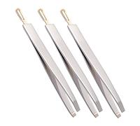 Beavorty 3Pcs Stainless Steel Eyebrow Tweezers Set Dual-Use Brow Clips for Shaping and Hair Removal Precision Tweezers for Women for Eyebrow Grooming and Facial Hair
