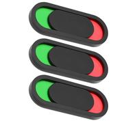 Beavorty 3pcs Toilet Slide Door Sign 10x4cm Oval Black No Text, Occupied and Vacant Privacy Indicator for Office and Bathroom Door