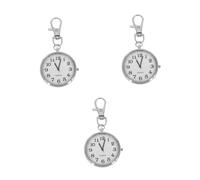 Beavorty 3pcs Vintage Number Pocket Watch for Elderly and Boys and Girls Large Analog Clock Keychain for Exams and Learning