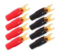 Beavorty 4 Pairs 4 Pairs Electrical Crimp Terminals Fork Spade Wire Connectors for Audio System with Metal and Plastic Material, Fork Shape Design, Resistant to Damage, for Audio