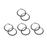 Beavorty 4 Pairs Lightweight Small Black Hoop Earrings for Women Vintage Style Minimalist Korean Inspired Elegant Hoops for Everyday Wear Parties and Special Occasions
