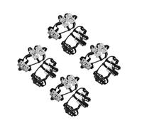 Beavorty 4 Pairs Tooth Skid Ice Cleats for Shoes and Boots Men and Women Traction Crampons with Steel Spikes Non Slip Snow and Ice Grippers for Hiking Climbing and Outdoor Walking Snow Mud