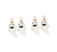 Beavorty 4 Pcs DIY Halloween Ghost Charms for Jewelry Making Pendants for Earrings Bracelets for Crafts Family Friends Enhance Your Festival Spirit