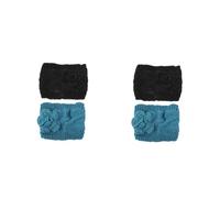 Beavorty 4 pcs Knitted Winter Hairbands for Women Windproof Warm Elastic Head Bands with Handmade Flower Design Lightweight Stretchy Head Wraps for Sports Fitness and Holiday Parties Black