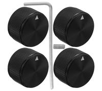 Beavorty 4 Pcs Potentiometer Knob Rotary Knob Knurled Grip Enhancement Precise and Smooth Volume Changes Black 25x15.5 Triangle Mark for Recording Studios and Home Theaters