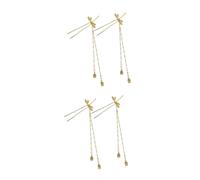 Beavorty 4 pcs Retro Dragonfly Hair Chopsticks with Tassels for Women Lightweight Alloy Hair Sticks for Bridal Ponytail Cosplay Hairstyles Easy to Fix Accessories