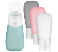 Beavorty 4 Pcs Silicone Travel Bottles Empty Refillable Tubes Bottles Squeezable Tubes Squeeze Travel Bottles with Caps for Shampoo Lotion Soap Liquids