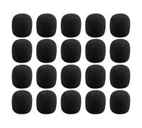 Beavorty 40 Pieces Black Microphone Sponge Covers 20x15x5mm Lapel Mic Windscreens Protective Foam Covers for Headset and Portable Microphones Suitable for Recording and Public Speaking