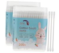 Beavorty 400pcs Natural Cotton Swabs round Spiral Head Tip Multipurpose Cotton Buds for Ear Nose Clean Swabs Use at Home Travel