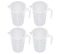 Beavorty 4pcs 500ml Measuring Cups with Scale Lines Lightweight Pp Plastic Measuring Containers for Home Use and Baking Shop Kitchen Utensils