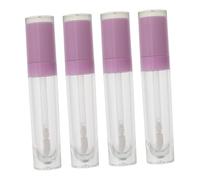 Beavorty 4pcs 8ml Empty Lip Gloss Bottles Refillable Makeup Tubes Portable Small Lipstick DIY Tubes Practical Lip Balm Containers for Travel and Daily Use in Purple