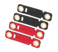 Beavorty 4pcs Adjustable Parrot Foot Rings with Velvet Soft Bird Leg Bands Open Bird Harness and Leash for Pet Suitable for Parakeets and Poultry Black and Red Size 5