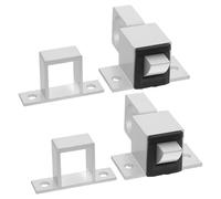 Beavorty 4pcs Aluminum Alloy Automatic Spring Latches with Self-Closing Function for Doors and Windows, Silver Finish Heavy Duty Security Locks Suitable for Cabinet, Gate, and Shed Use