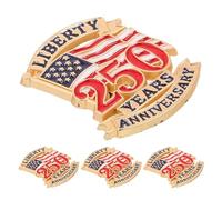 Beavorty 4pcs Anniversary Brooch American Flag Patriotic Lapel Pins for Independence Day Celebration Memorial Day Veterans