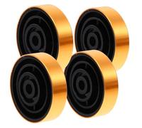 Beavorty 4pcs Anti Vibration Speaker Feet Pads with Detachable Rubber Ring and Shock Absorption, Aluminium Alloy Base Pad for Amplifier and Speaker, Black Colour, 30mm Diameter, 11mm