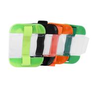 Beavorty 4pcs Arm Badge Holder Armband Id Card Holder Plastic Protective Cover for Workers with Fluorescent Green Orange Black Green Colors for Office and Industrial Use