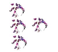 Beavorty 4pcs Butterfly Headband Glow The Dark Hair Accessories for Parties Weddings and Festivals Unique Women Headdress Romantic Glow Effect