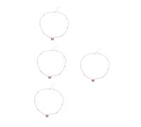 Beavorty 4pcs Colorful Rice Bead Choker Necklace with Elegant Butterfly Pendant for Women Durable Beaded Necklace Fashion Accessory Unique Stylish Neckwear for Everyday Wear and Parties