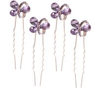 Beavorty 4pcs Crystal Hairpins u Type Bridal Wedding Hair Accessories Strong and Fashion Rhinestone Hairpin for Women