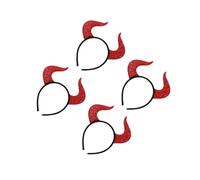 Beavorty 4pcs Demon Horn Headband for Halloween Versatile Cosplay Hair Accessory Comfortable Durable for Parties Stage Performances Fits Adults