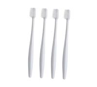 Beavorty 4pcs Eco-Friendly Bristle Toothbrushes for Sensitive Gums Hair Design Plastic Toothbrushes for Adults Grey and Blue