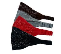 Beavorty 4pcs Elastic Rhinestone Hair Hoop Headband Women Headwear Fashion Hairlace for Yoga Fitness Makeup Use