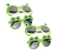 Beavorty 4pcs Frog Eyeglasses Party Sunglasses for Adults Lightweight Durable Plastic Novelty Photo Booth Props Birthday Summer Luau Tropical Beach Accessories
