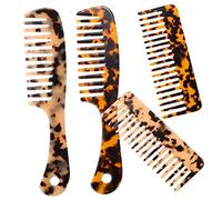 Beavorty 4pcs Marble Comb Acetic Acid Hair Comb Leopard Pattern Hair Detangler for Women