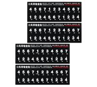 Beavorty 4pcs Melodica Self-adhesive Keyboard Stickers for 27/32/37 Keys, Black Pitch Practice Labels, Music Note Stickers for Beginner Instrument Accessories and Learning