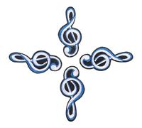 Beavorty 4pcs Music Note Shaped DIY Iron Patches for Shoes and Backpacks, Cloth Material Small Clothes Patches with Iron-on Feature to Hide Torn Spots, for DIY Activities