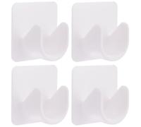 Beavorty 4pcs No-Drill Adhesive Curtain Rod Holders Hooks for Shower and Bedroom, Nail-Free Expandable Rod Brackets with Strong Support for Window and Bathroom Curtain Poles