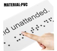 Beavorty 4Pcs Plastic Braille Label Signs Attention Sign Board for Outdoor Use Enhancing Inclusion and Communication for Visually Impaired Individuals
