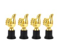 Beavorty 4pcs Plastic Trophy Set with Thumb and Sports Designs for Basketball, Football, Dance Competitions - ’s Reward Trophies for Sports and Performance Awards