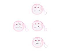 Beavorty 4pcs Plush Bunny Coin Purse Mini Soft Cartoon Wallet for Women Students Portable Change Pouch with Adorable Animal Design for Earphone Storage and Daily Essentials