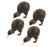 Beavorty 4pcs Realistic Kiwi Bird Figurines Set Mini Resin Simulated Bird Statues for Educational Play Artificial Kiwi Ornaments for Home Garden Decor and Early Learning