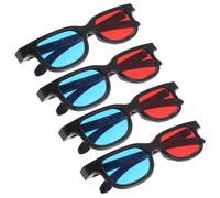Beavorty 4pcs Red Blue 3D Glasses for Movies Universal Plastic Viewing Glasses for TV Projector and Computer Compatible Left/Right Format for Adults and Parties