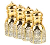 Beavorty 4pcs Refillable Perfume Bottles with Roller Balls Portable Travel Oil Storage Containers Elegant Patterned Fragrance Bottles for Suitcase Purse Backpack Use
