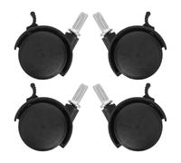 Beavorty 4pcs Replacement Stem Swivel Caster Wheels with Brake for Laundry Rack Clothes Airer Cart, Black Industrial Universal Cart Replacement Wheels for Home and Office Furniture