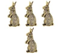 Beavorty 4pcs Retro Bunny Brooch Pin for Women Stylish Animal Lapel Pin Clothing Accessory for Jackets Coats and Bags Premium Easy to Attach for Rabbit Lovers