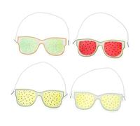 Beavorty 4Pcs Reusable Gel Eye Masks Hot Cold Compress for Fatigue Relief Cooling Eye Patch with Elastic Band Cute Fruit Pattern Family and Friends