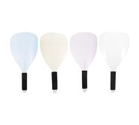 Beavorty 4pcs Reusable Haircut Face Mask Handle Plastic Protective Shield for Hair Stylists for Hair Coloring and Spray Protection in Salon