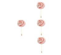 Beavorty 4pcs Rhinestone Butterfly Flower Brooch Mens Wedding Boutonniere Pocket Pin for Groom Suits Elegant Rose Design for Formal Events and Photo Sessions