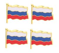 Beavorty 4Pcs Russian Vintage Brooch Durable Metal Flag Pins for Clothes Hats Bags Elegant Decoration for Various Occasions