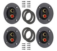 Beavorty 4pcs Speaker Terminal Connector with Quick Disconnect and Easy to Install Abs Zinc Alloy Binding Posts for Home Audio-visual Subwoofer Audio Modification