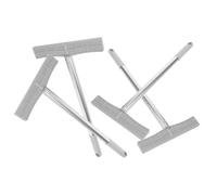 Beavorty 4pcs Stainless Steel Handheld Sign Display Rods 40cm with 5mm Square Clips for Outdoor Parade, Sports Meeting, Welcome Sign Holder, Multi-function Rods for Election and Protest Use