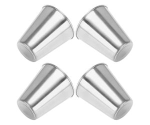Beavorty 4pcs Steel Cup Drinking Cups 70ml Stainless Steel Unbreakable Effortless Cleaning Lightweight Sleek Design for Spirits Travel Parties